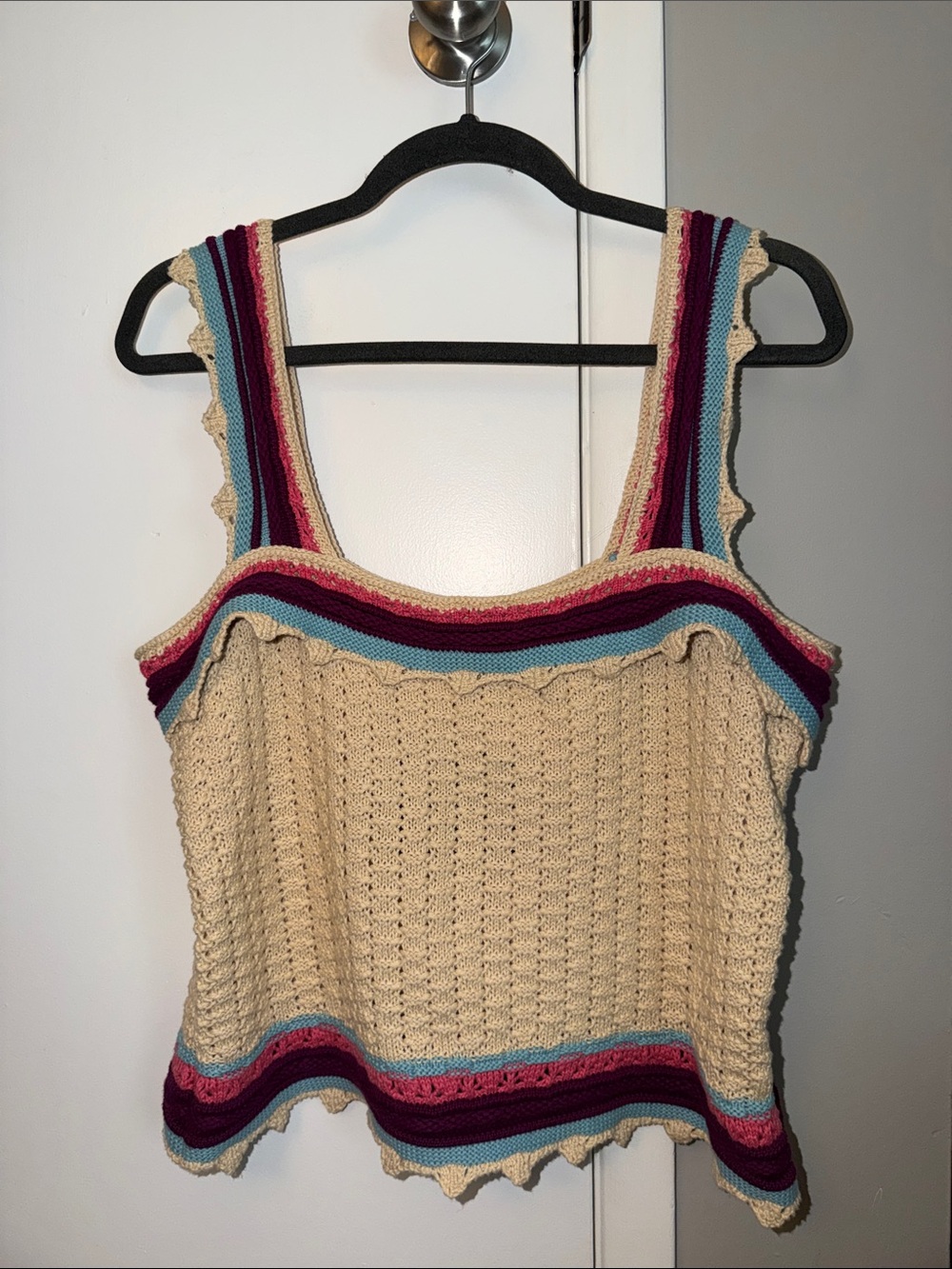 Marc New York Beige Crochet Tank